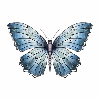 Clipart of butterfly in the style of watercolour, clean outline, glitter core, individual