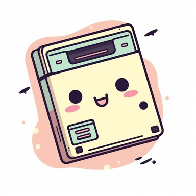 kawaii floppy disk clipart white background