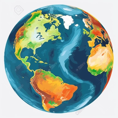 planet earth clipart, vector, white background