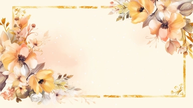 a simple gorgeous aesthetic vintage gold diamond-shape picture frame with minimal flowers border around outside the frame on soft yellow background clipart, watercolor painting realistic, high quality, vibrant, Vicente Romero Redondo, Willem van Aelst