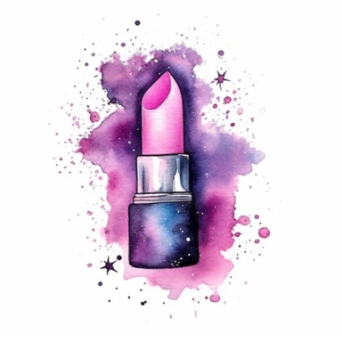 watercolor pastel goth pink lipstick clipart