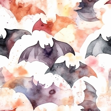 Halloween bat, watercolor clip art, grunge colors, white space, uniform organization, 8k