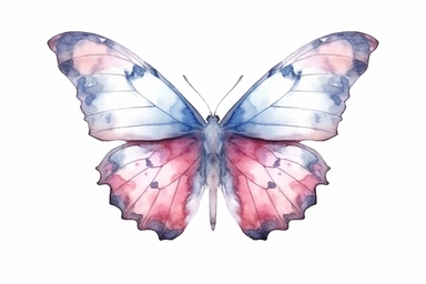 Watercolor, Design an ethereal illustration of a Checkered White butterfly with its delicate wings and soft pastel colors, clipart, hd, on a white background, spaced out