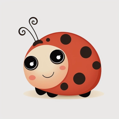 cartoon lady bug for baby nursery white background clipart
