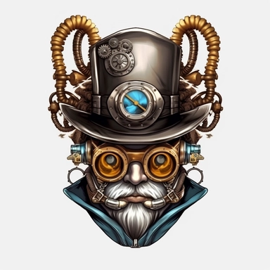steampunk clipart, 8k, super realistic, menacing, stunning, sticker, gangster, super realistic, HD, v 5, q 2