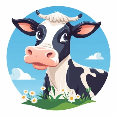 Continue your creative journey as you immerse yourself in the creation of a captivating cow clip art file. Envision a charming and delightful illustration of a cow, free from any background, that will later be converted into the versatile SVG format. Let your artistic expression flow as you focus on capturing the essence of a cow's personality through expressive features. Pay attention to the cow's endearing facial expression, eyes, nose, and ears. Bring out their unique qualities and create a c