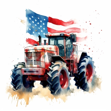 American flag, American, Eagle, Clipart watercolor, architect, travel, tractors no watermark, text, brush , 300 DPI , typography, shapes do not stick together, no text in the picture