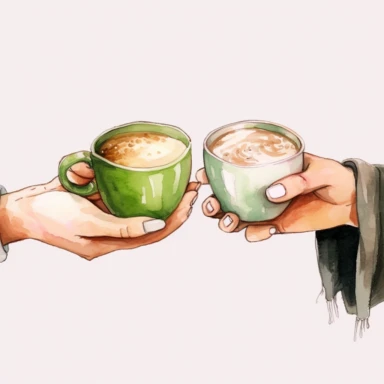 watercolor, woman hands holding hot drinks and beverage. Brewing or pouring green and black or matcha tea, cacao, espresso coffee with sugar. png Full body realistic cartoon in 32K UHD cute. 15 cm thick outline. Black color. There was no shadow on the ground. 8k with realistic watercolors and detailed illustrations. PNG clipart, transparent white background