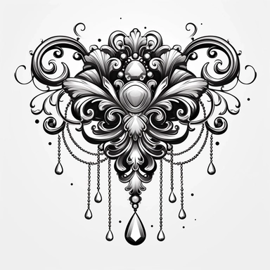 custom jewelry, logo, black and white, clipart