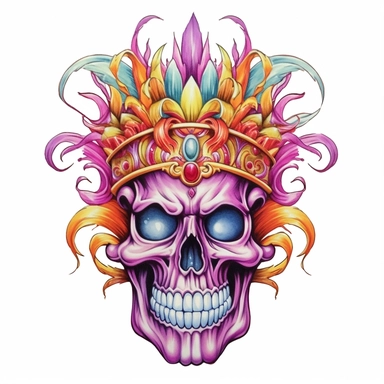 watercolor sultan aliyah tattoo pineapple flower, in the style of colorful cartoon, skull motifs, joe jusko, light orange and magenta, ritualistic masks, organic material, manapunk Clipart desert cartoon t-shirt graphic, vector,contour, isolated on a white background
