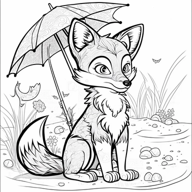 ,fox at the beach with umbrella and beach blanket for children’s coloring book, cartoon style, thick lines, no shading assasinmonkey, duplicate faces, blurry, drawing, cartoon, illustration, painting, concept art, cgi, unreal, anime, black&white, b&w, picture frame, deformed, bad anatomy, disfigured, poorly drawn face, mutation, mutated, extra limb, poorly drawn hands, done by bad-artist, ugly, dazed, 3D render, 3D game, 3D game scene, 3D character, mosaic, painting, digital art, anime, doll, to