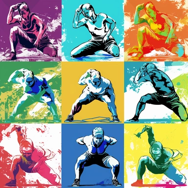 clipart popart Fitness Workout Strength Gym Athletic Sports Bodybuilding Cardio Yoga Pilates Cycling Swimming Outdoor Nature Active Muscles Energy Progress Success Motivation Inspiration
