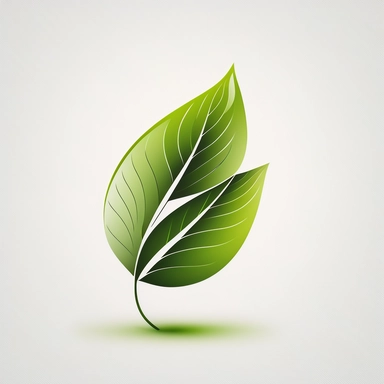 green leaf, white background,simple, technological, friendly, easy, abstract, forms, clipart, sophisticated, generic, steel, premium, hollistic, powerfull, peacefull, clean