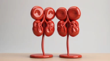 An image showcasing a 3D clipart illustration of human kidneys. The detailed design is perfect for medical education and understanding renal function.