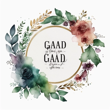 grad frame watercolor clipart white background, no caption