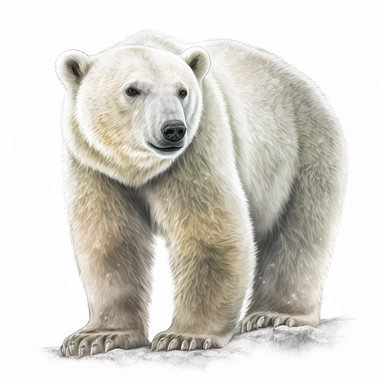 polar bear, clipart, white background