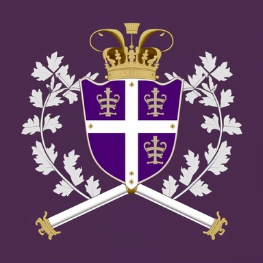 crown, roman symbol, imperial, roman iconography, swords, shield, ancient rome, laurel, diamonds, purple, white, royal, coat of arms, r/vexillology, vexillology, clipart, simple, art, 2d, flat, symbol, icon, emblem
