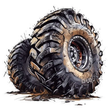 all terrain aggressive tire clipart