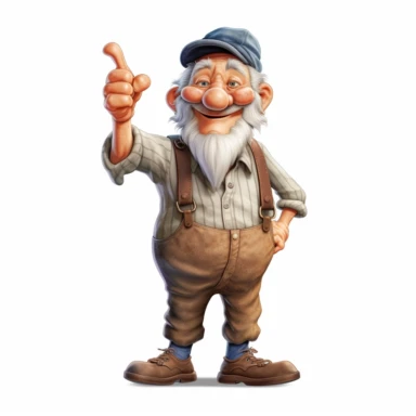 Happy Funny Old Man Clipart, white background