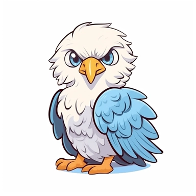 Cute Eagle Clip Art, Nursery Art, 16k, solid white background, sharp outlines