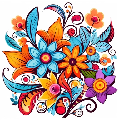 abstract flowers clip art