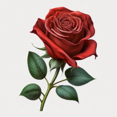 Watercolor red rose clipart red rose on transparent background. no text. lifelike. 4k. 8k. the rose has no leaves on the thorns. hyper realistic, red rose circle ribbon, no background. no shadows