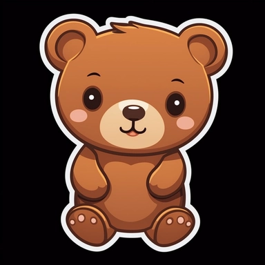 The cute and playful brown clipart bear stands out against the black background with a white outline, accentuating its adorable features. Its rounded body and friendly expression exude warmth and charm. With twinkling black eyes and a playful smile, this endearing bear captures hearts effortlessly. The contrast between the brown hue and the white outline adds a touch of whimsy, making it an irresistible addition to any design or artwork.