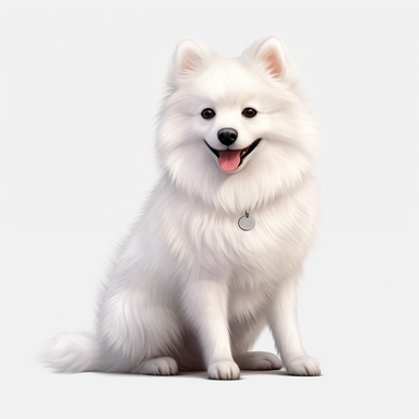 American Eskimo Dog, clipart, sitting, cute, no background, high resolution