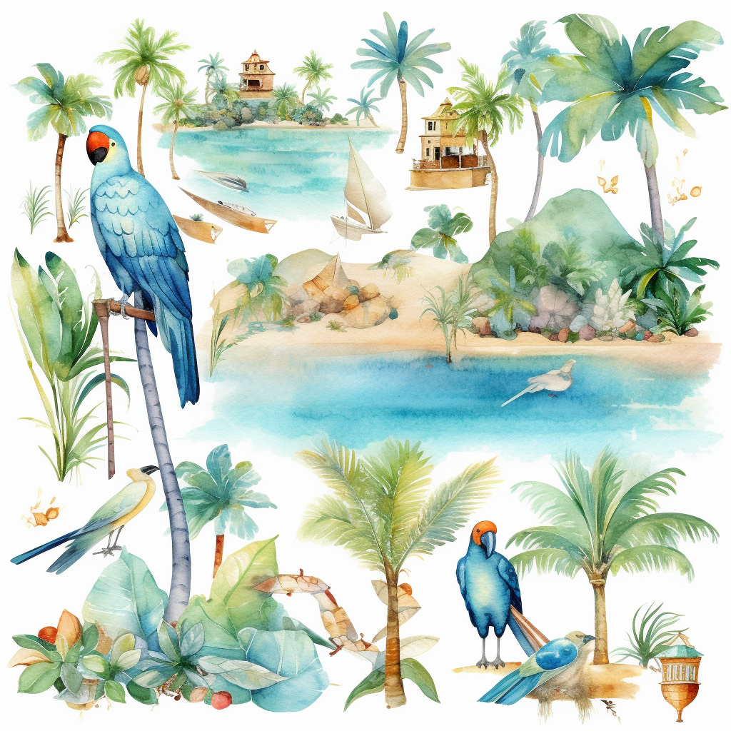 beach set cliparts