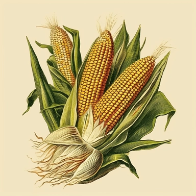 vintage corn, clipart, non-overlapping,