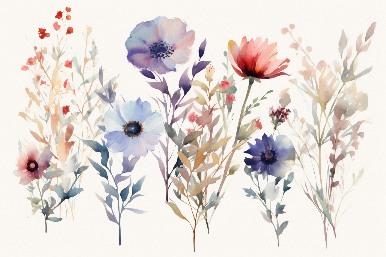 blue flower cliparts