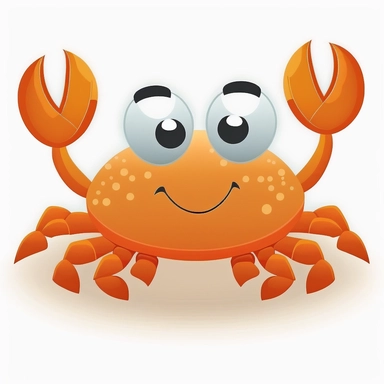 crab white background cute cartoony clip art