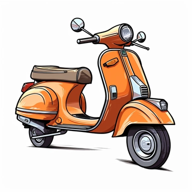 free vector vespa, vespa moped, vector free, vector png, car clipart, in the style of quirky manga art, automatic drawing, 2d game art, cliff chiang, andy singer, flickr, hand-drawn animation, digital art techniques, white background