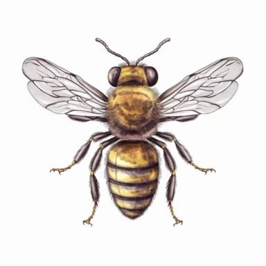 a watercolor clipart, vector of a bee in the style of vintage imagery, decorative paintings, subtle shading, nature core, cottagecore, muted colors, craftcore, on a white background, uhd image