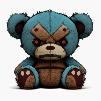 Evil Teddy Clipart, 8K, HD, No text on image,