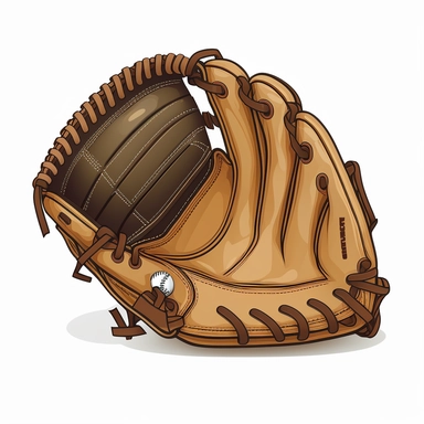 baseball glove clipart, white background, vector image