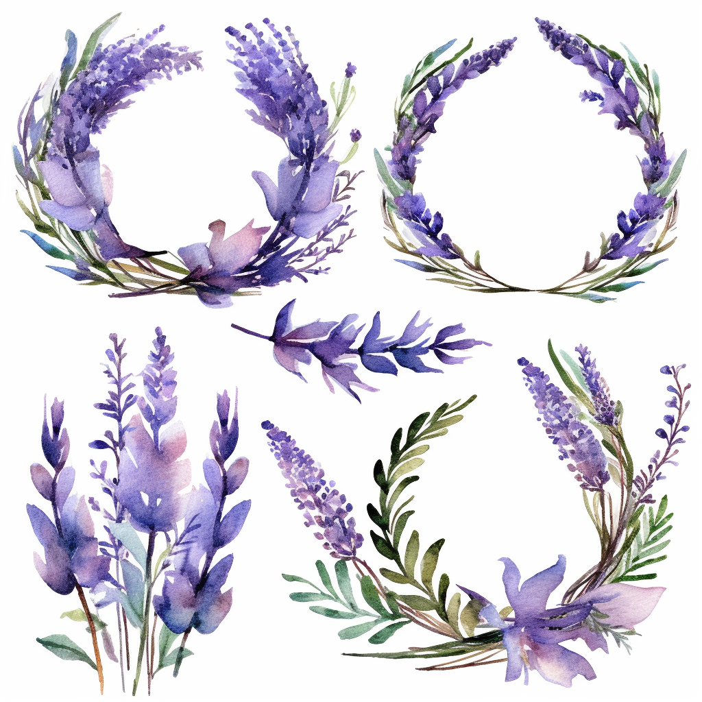 lavender wreath cliparts