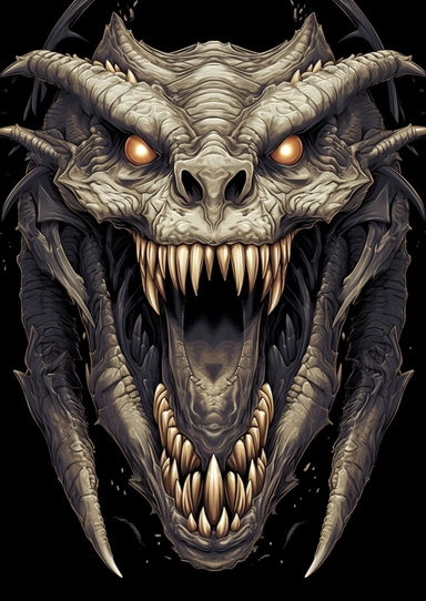 Vector t-shirt art ready to print detailed, Snake Huge Fangs FACING FORWARD, black surrounding, amazing art, in the center, clip art, Peter Draws, digital illustration, Photo Realistic, warm monochrome on black background. centered, dynamic, highly detailed, digital painting, art station, concept art, smooth, sharp focus, highly detailed, 8k, art by Carne Griffiths and Wadim Kashin, highly detailed