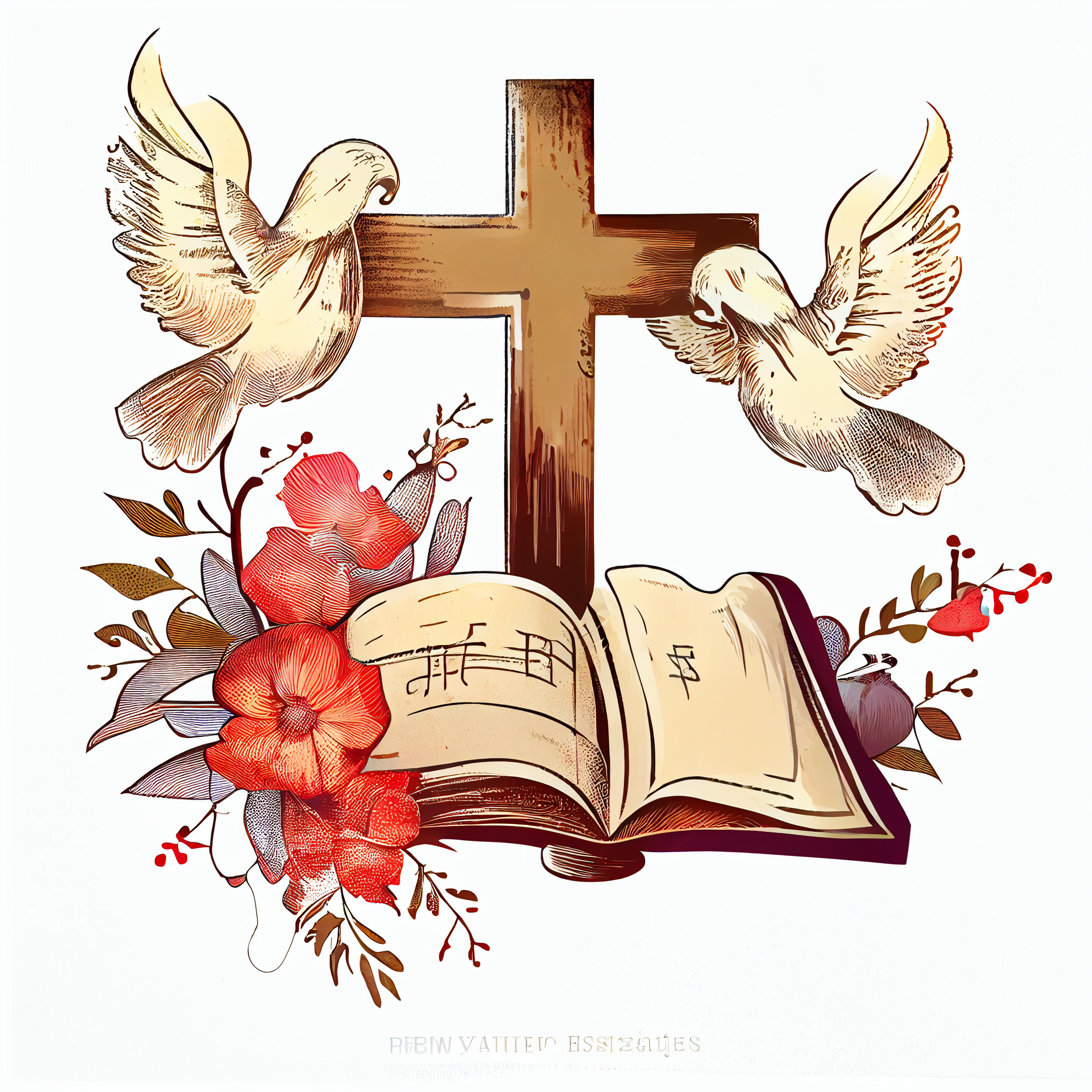 bible and cross clipart