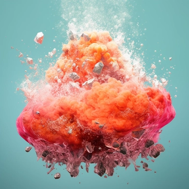 Clipart,An underwater volcano erupting with bubbles, hyperrealistic, hyper high definition