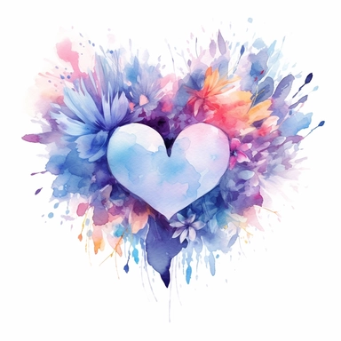 the most beautiful ethereal watercolor heart clip art