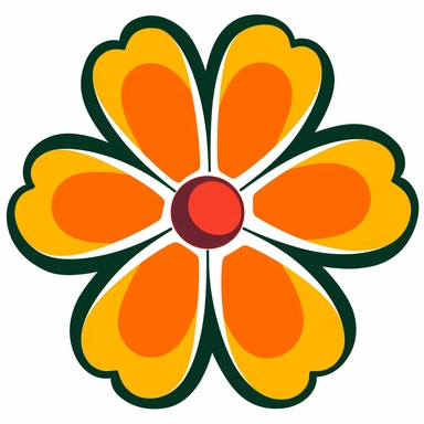 clipart of 1960s flower