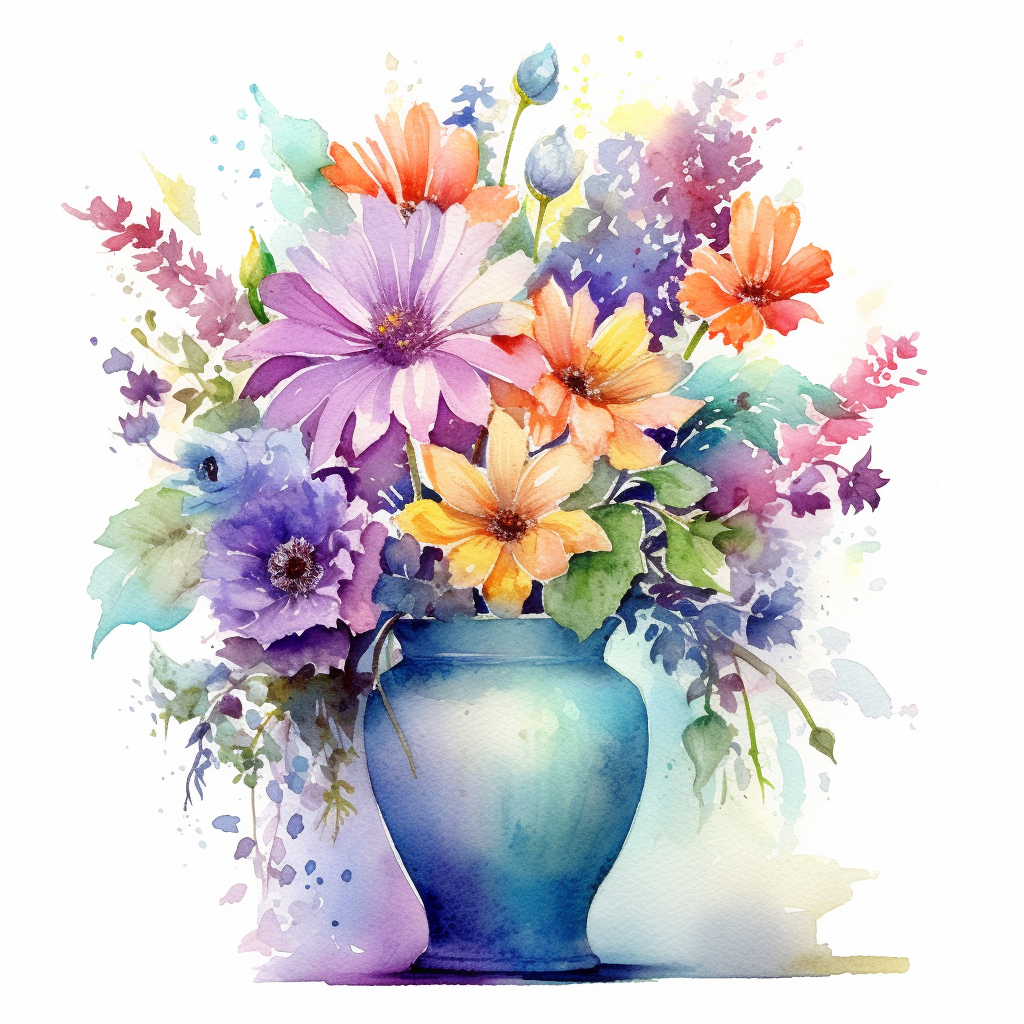 flowers in a vase clipart