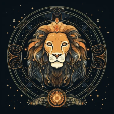 leo zodiac clipart, black background