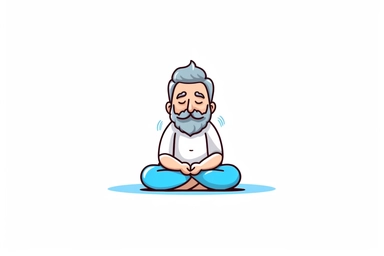Meditation Clipart, 8K, white background, spaced out