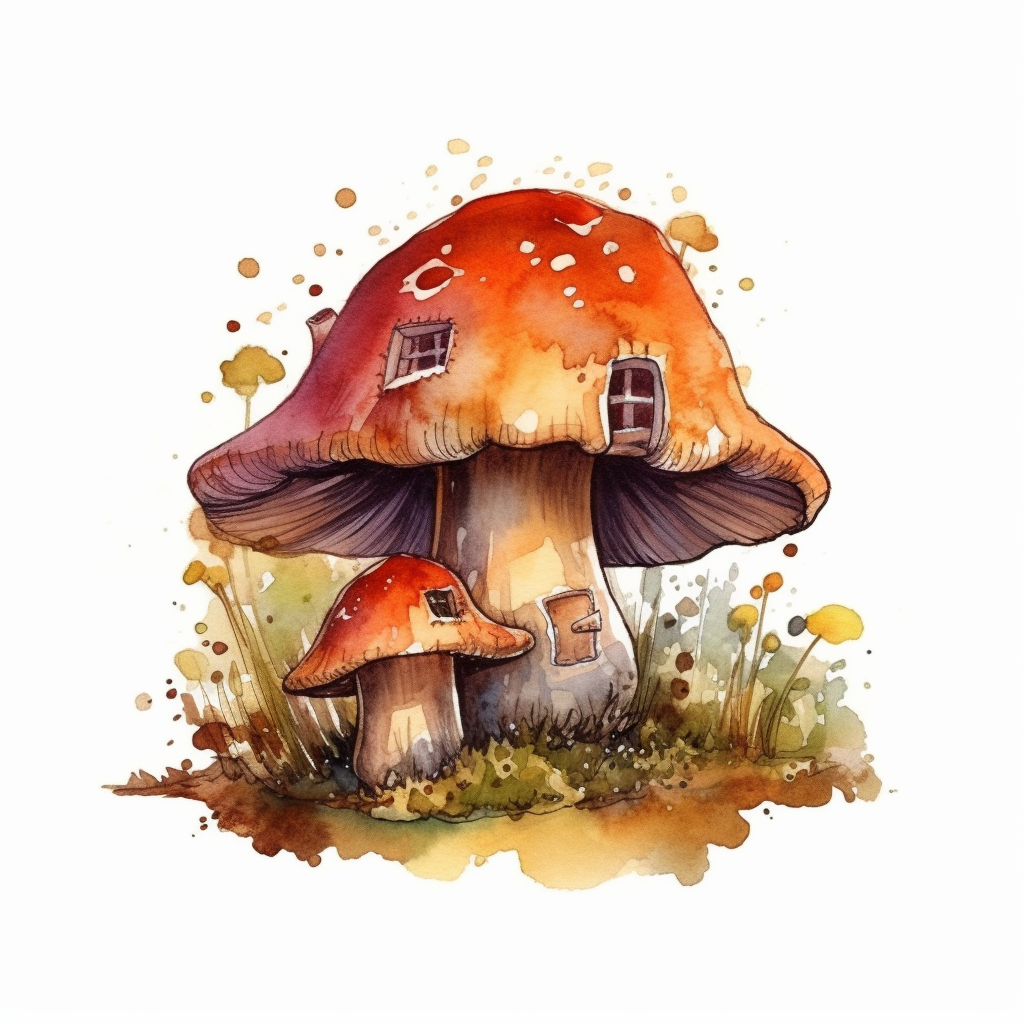 mushroom home cliparts
