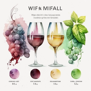 watercolor wine clipart 4 elements separated by 1in