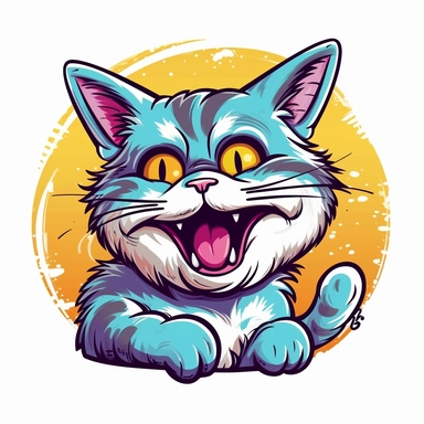 Prepare for a good chuckle with this comical clipart cat! With its crossed eyes, a tongue sticking out, and a body contorted into a goofy shape, this cat is the epitome of silliness. Incorporate this funny feline into your designs to create a light-hearted and humorous atmosphere.