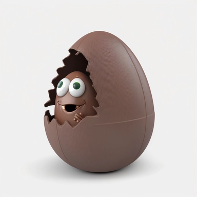 pixar chocolate easter egg, pixar animation, 3D, clipart, white background, no background, clipartmax,