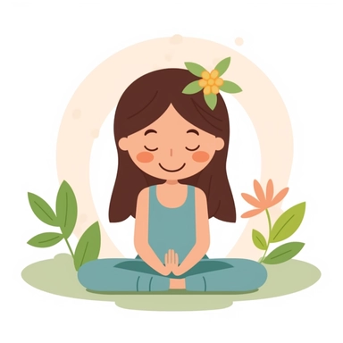 adorable simple yoga clipart, white background
